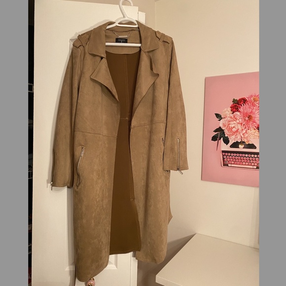 TAHARI Suede Trench Coat - Picture 1 of 3